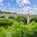 View of bridge over river